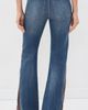 ALICE + OLIVIA ALICE + OLIVIA Faux Leather Godet Flare Jeans Georgetta Vintage Blue/Dk Choc - 3
