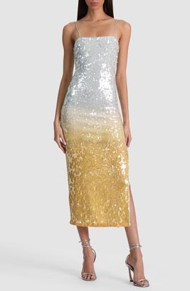 Alice + Olivia Alice + Olivia Fifi Ombré Sequin Midi Dress