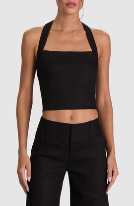 Alice + Olivia Alice + Olivia Fiona Crop Halter Top
