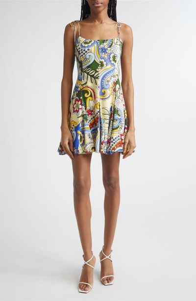 Alice + Olivia Alice + Olivia Floral Tie Strap Minidress