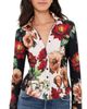 ALICE + OLIVIA ALICE + OLIVIA Freya Fitted Button Down Top Floral Radiance - 1