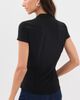 ALICE + OLIVIA ALICE + OLIVIA Freya Fitted Cap Sleeve Button Down Blouse Black - 3
