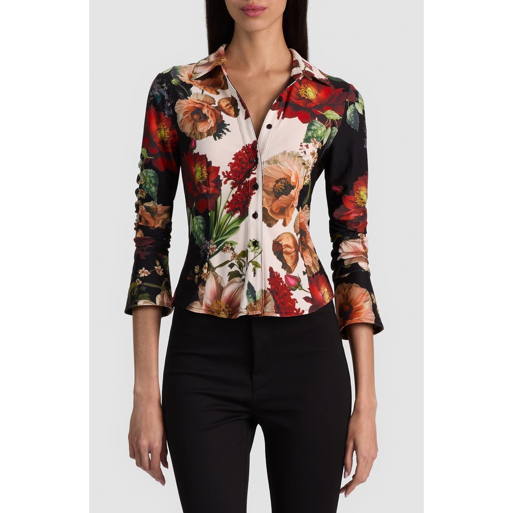 ALICE + OLIVIA ALICE + OLIVIA Freya Nipped Waist Button Down Top
