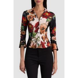 ALICE + OLIVIA ALICE + OLIVIA Freya Nipped Waist Button Down Top