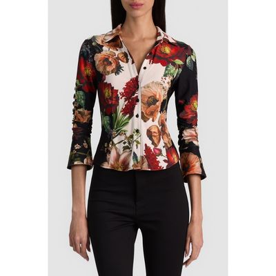 ALICE + OLIVIA ALICE + OLIVIA Freya Nipped Waist Button Down Top