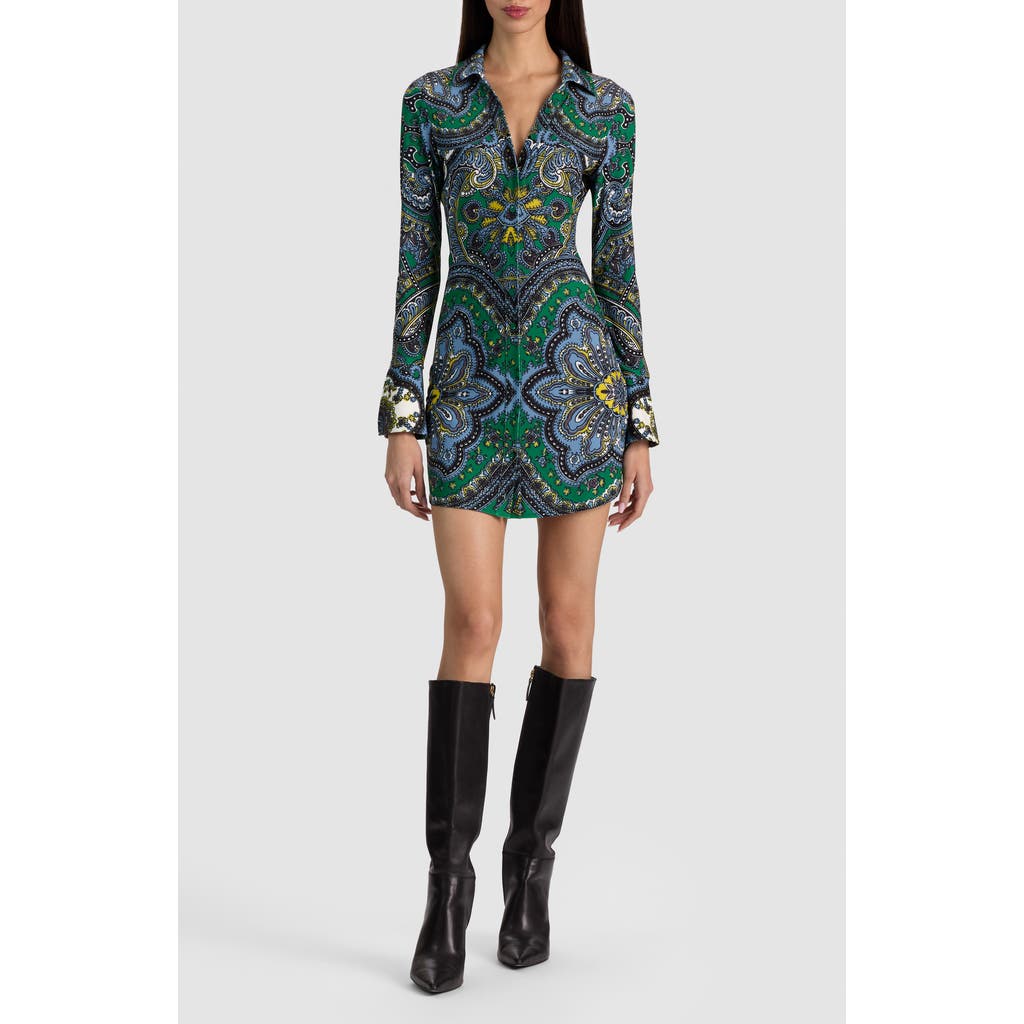 ALICE + OLIVIA ALICE + OLIVIA Freya Paisley Long Sleeve Minidress