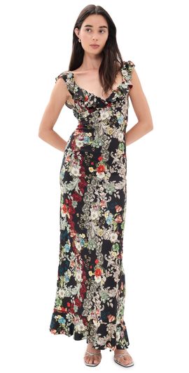 ALICE + OLIVIA ALICE + OLIVIA Gemma Ruffle Maxi Dress Free Spirit
