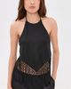 ALICE + OLIVIA ALICE + OLIVIA Greta Halter Tie Back Handkerchief Top Black - 2