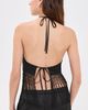 ALICE + OLIVIA ALICE + OLIVIA Greta Halter Tie Back Handkerchief Top Black - 3