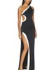 Alice + Olivia Alice + Olivia Gwendolyn Asymmetrical Cutout Midi Dress With Hardware Detail - 2