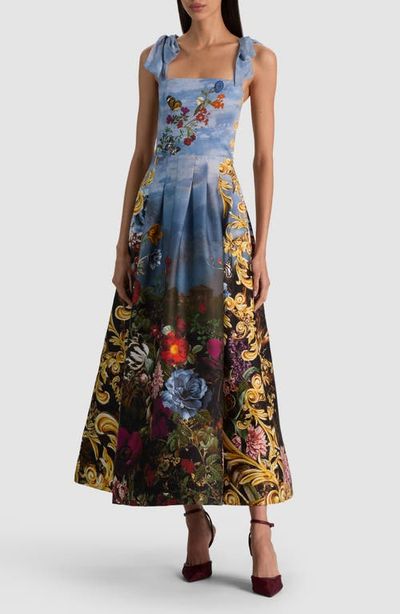 ALICE + OLIVIA ALICE + OLIVIA Hana Square Neck Tie Strap Dress