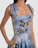 ALICE + OLIVIA ALICE + OLIVIA Hana Square Neck Tie Strap Dress - 4