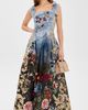 ALICE + OLIVIA ALICE + OLIVIA Hana Square Neck Tie Strap Midi Dress Alpine Dawn - 5