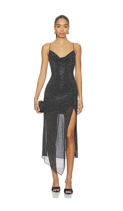 Alice + Olivia Alice + Olivia Harmony Embell Midi Dress With Slit