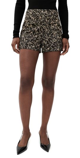 ALICE + OLIVIA ALICE + OLIVIA Hera Back Zip Shorts Black/Gold