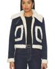 Alice + Olivia Alice + Olivia Isaiah Faux Shearling Cropped Aviator Denim Jacket - 2