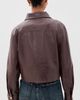ALICE + OLIVIA ALICE + OLIVIA James Faux Leather Cropped Jacket Dark Chocolate - 3