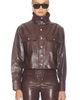 Alice + Olivia Alice + Olivia James Faux Leather Cropped Longsleeve Funnel Neck Parka - 1
