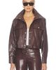 Alice + Olivia Alice + Olivia James Faux Leather Cropped Longsleeve Funnel Neck Parka - 2