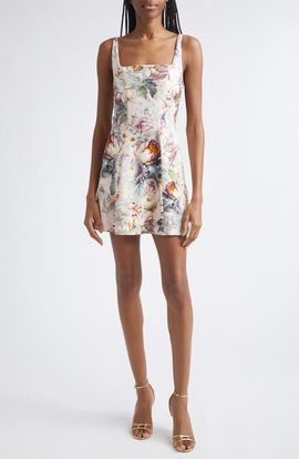 Alice + Olivia Alice + Olivia Julia Floral Print Sleeveless Minidress