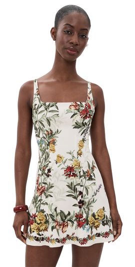 ALICE + OLIVIA ALICE + OLIVIA Julia Scoop Neck Mini Dress DESERT SPRIGS VANILLA