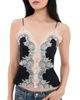 ALICE + OLIVIA ALICE + OLIVIA Julietta Cutaway Lace Slip Top Black/Chino - 1