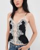 ALICE + OLIVIA ALICE + OLIVIA Julietta Cutaway Lace Slip Top Black/Chino - 2