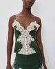 ALICE + OLIVIA ALICE + OLIVIA Julietta Cutaway Lace Slip Top Dark Fern - 2