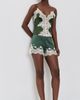 ALICE + OLIVIA ALICE + OLIVIA Julietta Cutaway Lace Slip Top Dark Fern - 5
