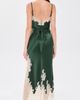 ALICE + OLIVIA ALICE + OLIVIA Julietta Cutaway Lace Trim Slip Dress Dark Fern/Biscotti - 3