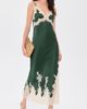 ALICE + OLIVIA ALICE + OLIVIA Julietta Cutaway Lace Trim Slip Dress Dark Fern/Biscotti - 5