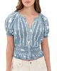 ALICE + OLIVIA ALICE + OLIVIA Kathryn Embroidered Blouse Deep Denim Blue/Vanilla - 1