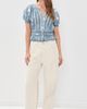 ALICE + OLIVIA ALICE + OLIVIA Kathryn Embroidered Blouse Deep Denim Blue/Vanilla - 5