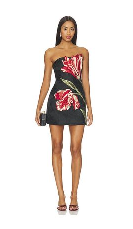 Alice + Olivia Alice + Olivia Katia Embellished Strapless Lantern Mini Dress