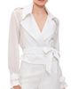 ALICE + OLIVIA ALICE + OLIVIA Keith Sheer Combo Cropped Trench with Belt Off White - 1