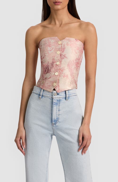 Alice + Olivia Alice + Olivia Kelcey Floral Jacquard Strapless Top