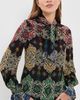 ALICE + OLIVIA ALICE + OLIVIA Lloyd Neck Wrap Button Down Shirt Road To Love Lg - 2
