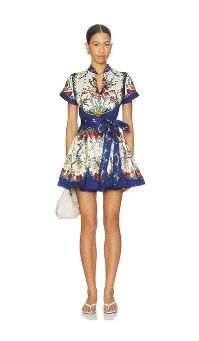 Alice + Olivia - Lucy Mini Shirt Dress With Tie Belt Alice + Olivia - Lucy Mini Shirt Dress With Tie Belt