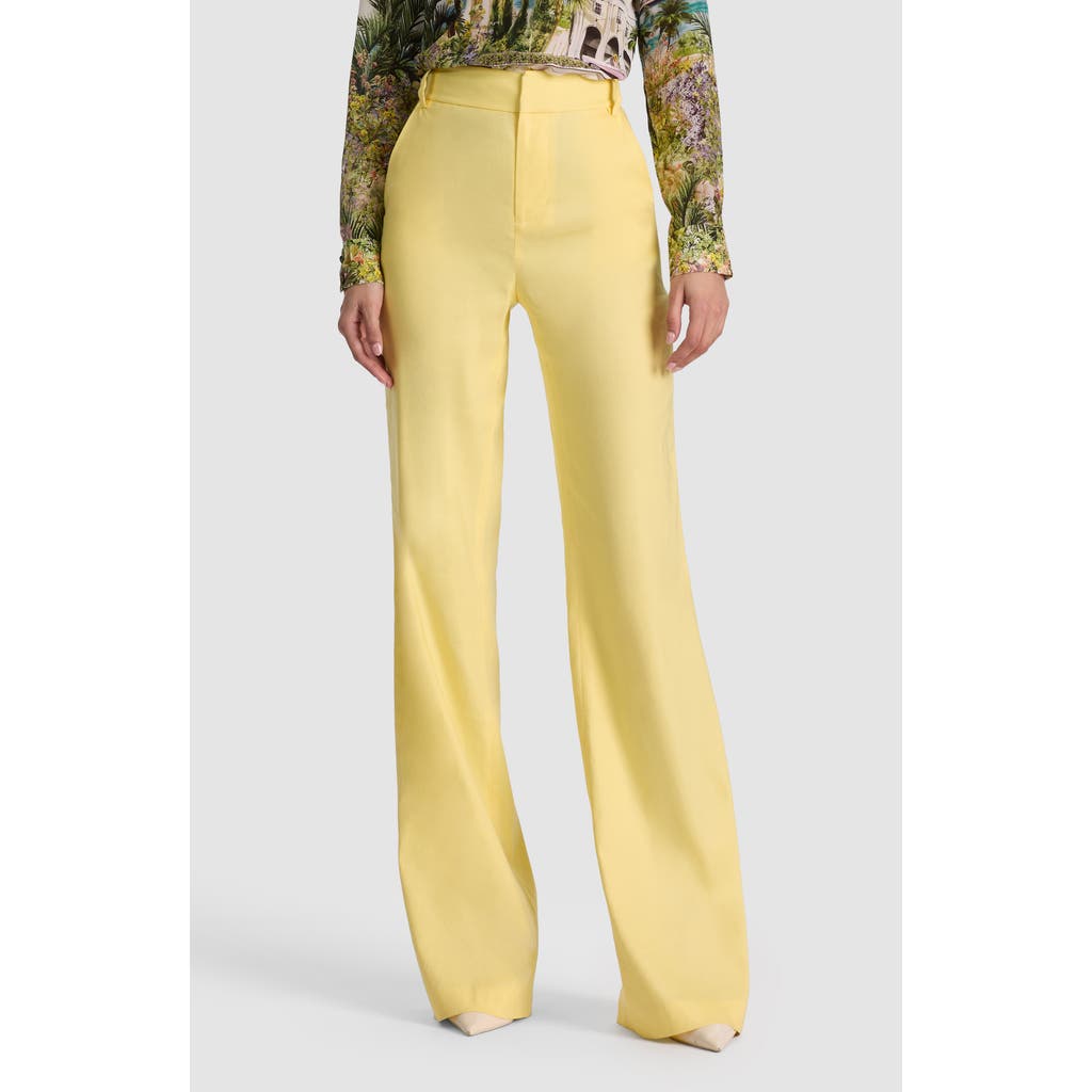 Alice + Olivia Alice + Olivia Lula Linen Blend Flare Leg Pants