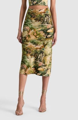 Alice + Olivia Alice + Olivia Maeve Landscape Print Midi Skirt
