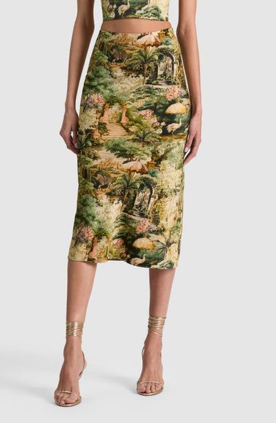 Alice + Olivia Alice + Olivia Maeve Landscape Print Midi Skirt