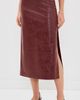 ALICE + OLIVIA ALICE + OLIVIA Maeve Vegan Midi Skirt Cognac - 2