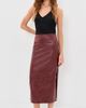 ALICE + OLIVIA ALICE + OLIVIA Maeve Vegan Midi Skirt Cognac - 5