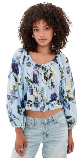 ALICE + OLIVIA ALICE + OLIVIA Mclaine Cropped Blouse Fly Away