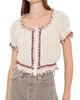 ALICE + OLIVIA ALICE + OLIVIA Mclaine Embr Puff Sleeve Cropped Blouse Orchard Glow - 1