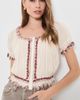 ALICE + OLIVIA ALICE + OLIVIA Mclaine Embr Puff Sleeve Cropped Blouse Orchard Glow - 2