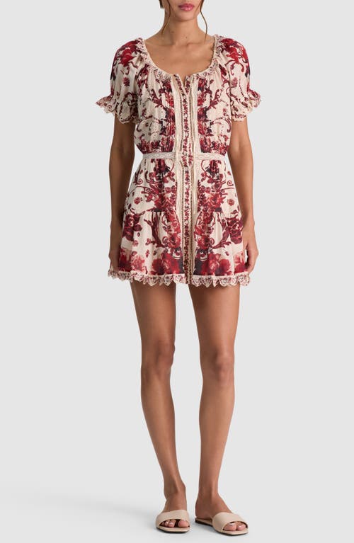 Alice + Olivia Alice + Olivia McLaine Embroidered Puff-Sleeve Dress