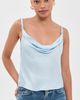 ALICE + OLIVIA ALICE + OLIVIA Monique Twist Strap Cowl Neck Tank Blue Breeze - 2