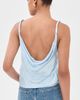 ALICE + OLIVIA ALICE + OLIVIA Monique Twist Strap Cowl Neck Tank Blue Breeze - 3
