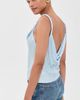 ALICE + OLIVIA ALICE + OLIVIA Monique Twist Strap Cowl Neck Tank Blue Breeze - 4